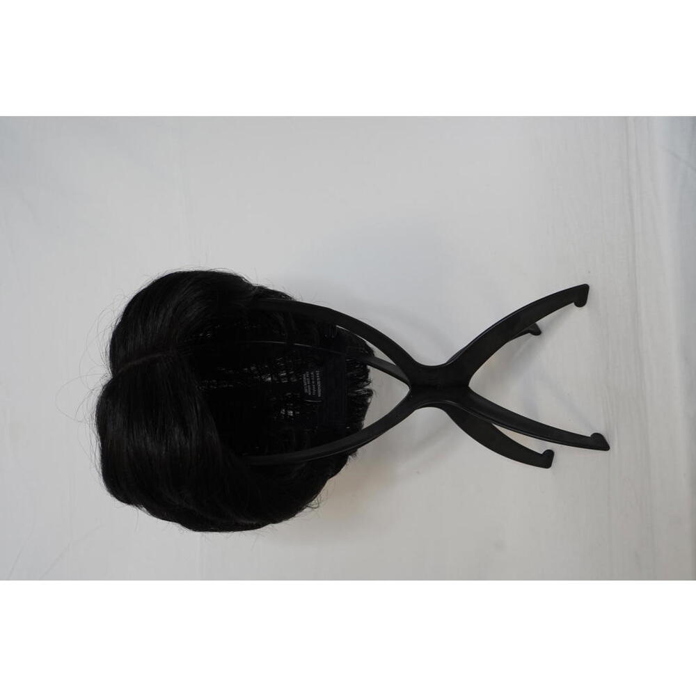 Black Short Synthetic and Human Hair Blend Wig
